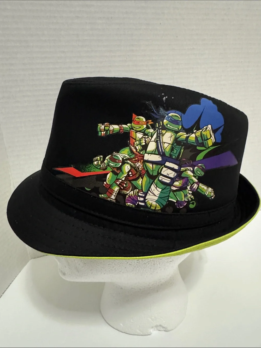 Nickelodeon Black Hat with Neon Green Trim and Orange Logo